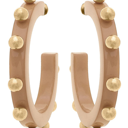 Canvas Kelley Studded Metal and Resin Hoop Earrings