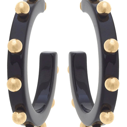 Canvas Kelley Studded Metal and Resin Hoop Earrings