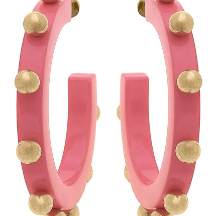 Canvas Kelley Studded Metal and Resin Hoop Earrings