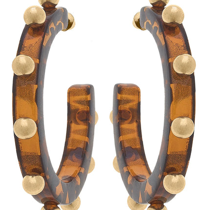 Canvas Kelley Studded Metal and Resin Hoop Earrings