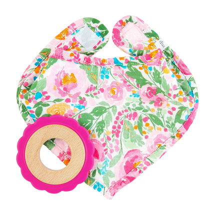 MudPie Teether and Bib Set Floral