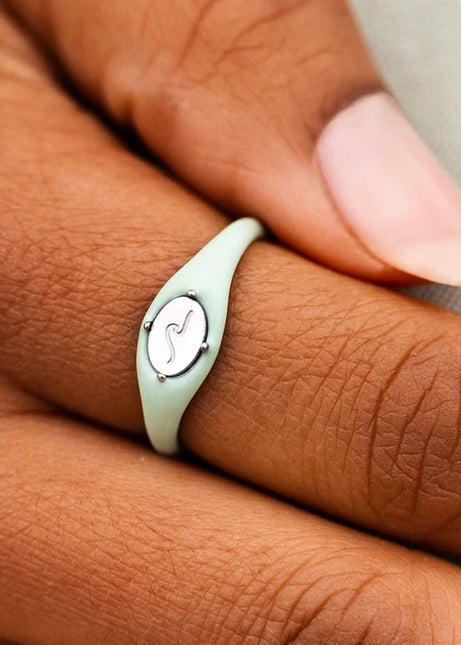 Wave Enamel Decal Ring