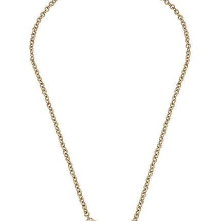 Canvas Style Stephanie Bow Pendant Necklace in Worn Gold