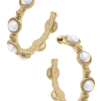 Canvas Style Luna Pearl Hoop Earrings