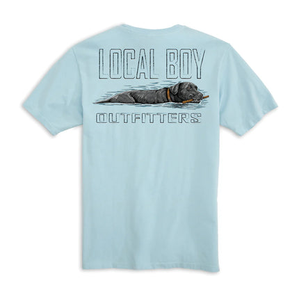 Local Boy Youth Fetch Black Lab Chambray Tee