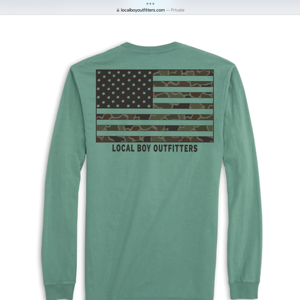 Local Boy L/S OD Flag Light Green