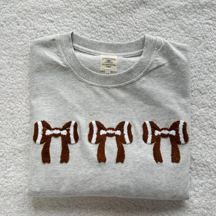 SUNKISSEDCOCONUT Football Bows Embroider Tee