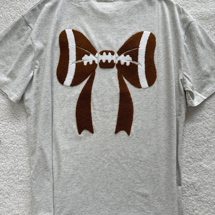 SUNKISSEDCOCONUT Football Bows Embroider Tee