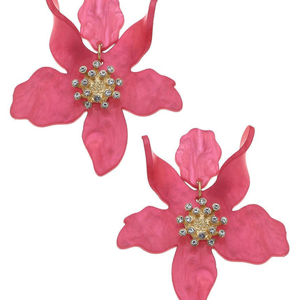 Canvas: Chloe Resin Flower Statement Earrings