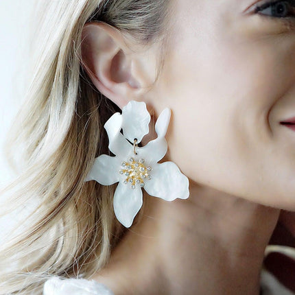 Canvas: Chloe Resin Flower Statement Earrings