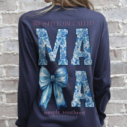 Simply Southern Blessed Mama Mirage L/S Tee