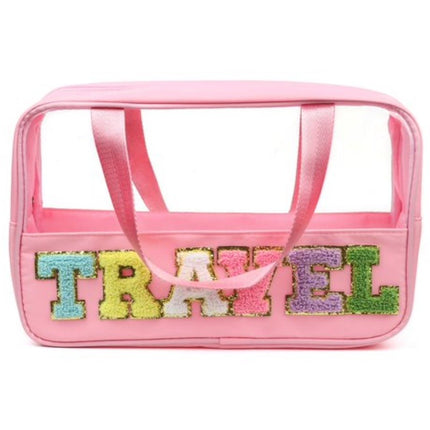 Zenana Travel Chenille Letter Clear Bag