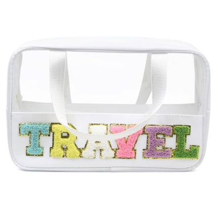 Zenana Travel Chenille Letter Clear Bag