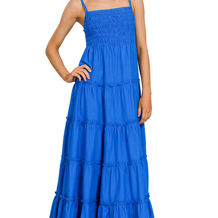 Zenana Smocked Tiered Cami Maxi Dress