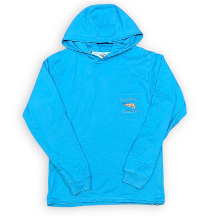 Pimp Shrimp Comfort Lined T-Shirt Hoodie: Blue Mist