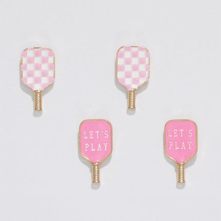 Pink + White Pickleball Duo Earrings