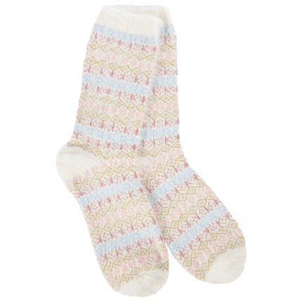 World’s Softest Socks Holiday Feather Multi Stripe Crew