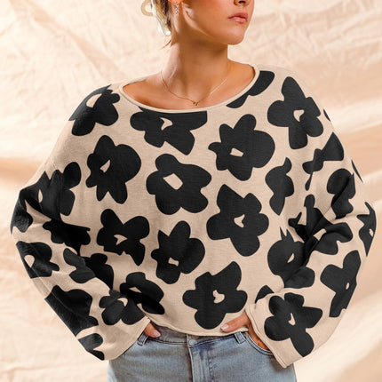 Loose Fit Flower Lightweight Sweater