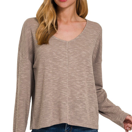 Zenana Crop Hacci Sweater