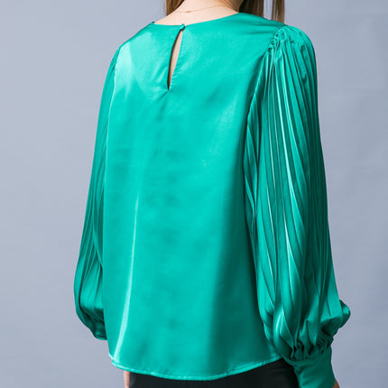 Flying Tomato Pleated Teal Blouse