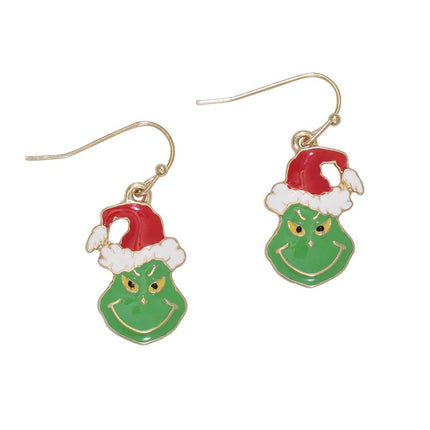 Periwinkle Dangling Grinch Earrings