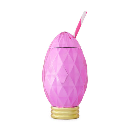 Packed Party Pink Faceted Light Bulb Sipper