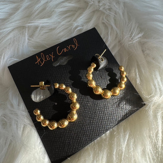 Gold Ball Hoop Earring Gold