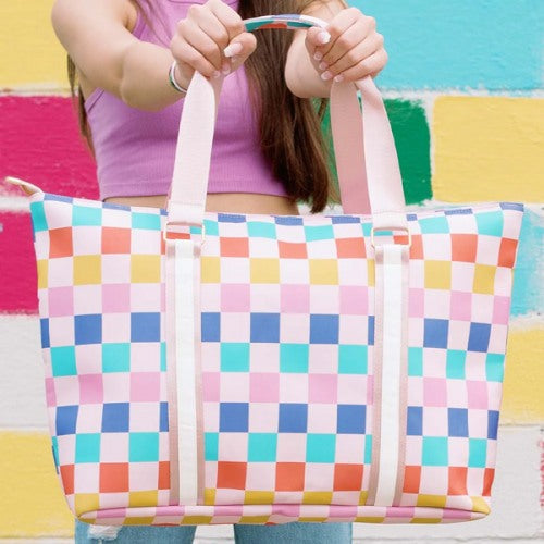MultiColored Checkered Tote