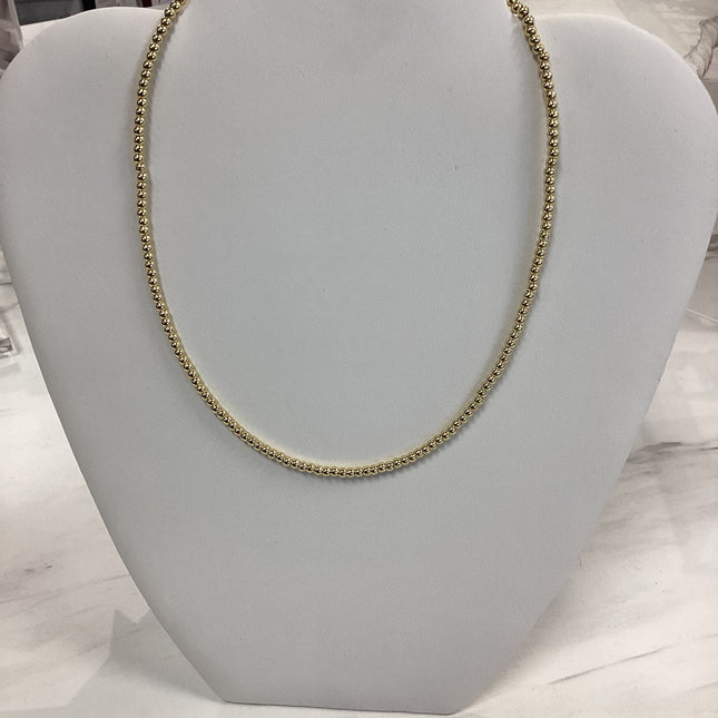 H2O Resistant 3mm Gold Ball Necklace