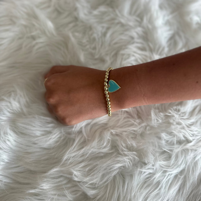 Ball Bead Stackers with Heart Charm