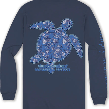 Simply Southern Blue Rose Track Sea Turtle Youth Long Sleeve