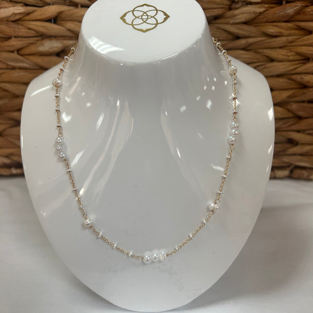 Pearl & Enamel Seed Bead Necklace