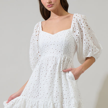 Sophy Eyelet Evy Sweetheart Mini Dress