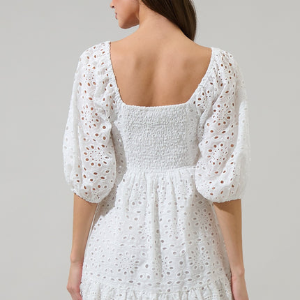 Sophy Eyelet Evy Sweetheart Mini Dress