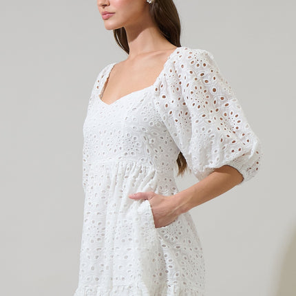 Sophy Eyelet Evy Sweetheart Mini Dress