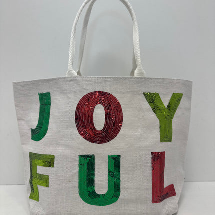 Holiday Classic Sparkle White Tote