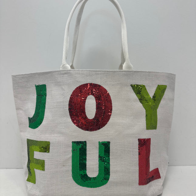 Holiday Classic Sparkle White Tote