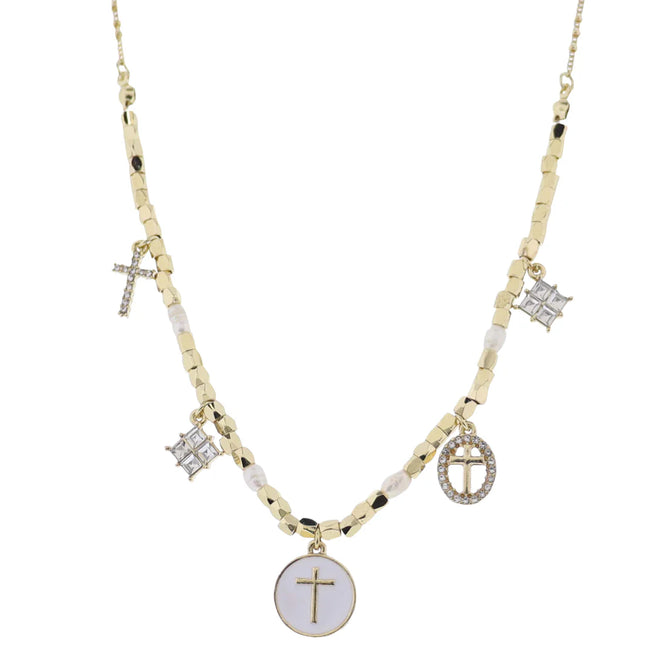 Gold Satellite Charm Necklace