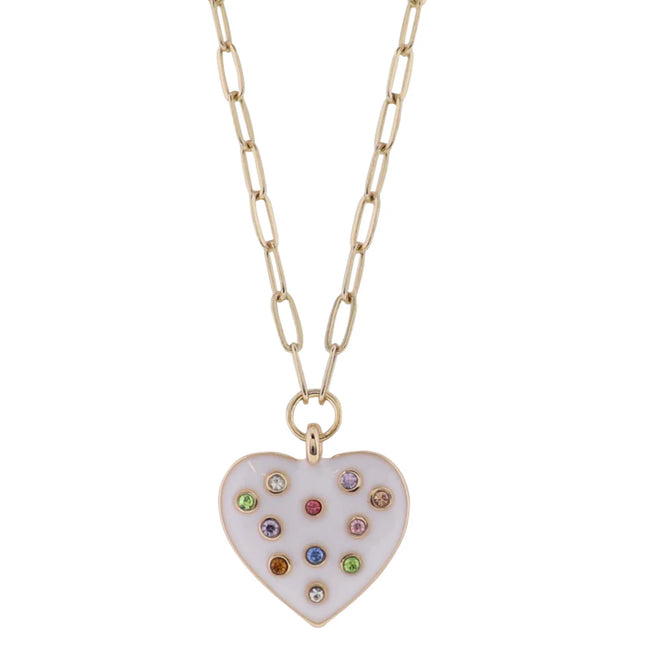 Kids Heart Rainbow Jem Necklace