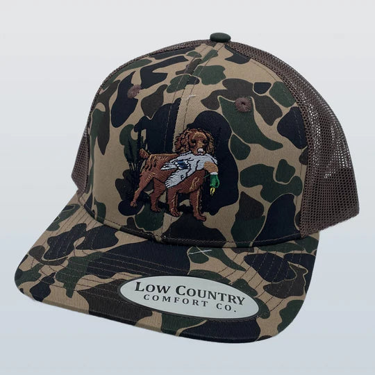 Boykin Mallard Old School Camo and Brown Hat