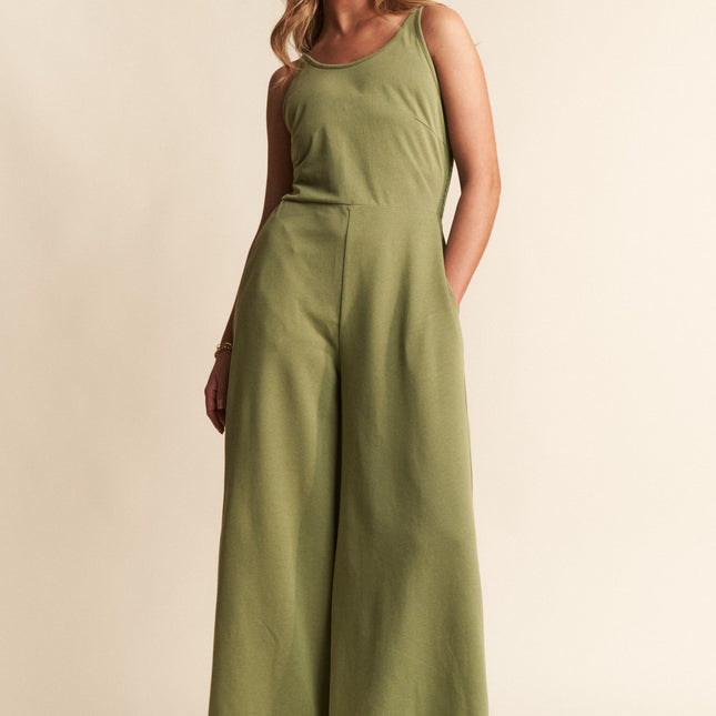 Casual Basic Wide Leg Jumpsuit
