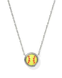 Softball Pendant Necklace