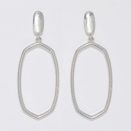 Silver Textured Drops Earrings