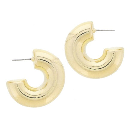 Jane Marie Medium Thick Gold Hoops