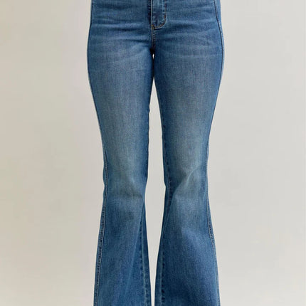 High Waisted Flare Tummy Control Double Button