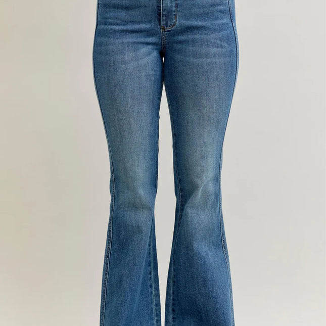 High Waisted Flare Tummy Control Double Button