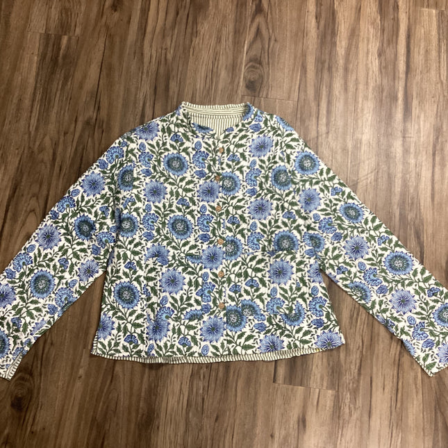 Blue Floral Quilted Jacket