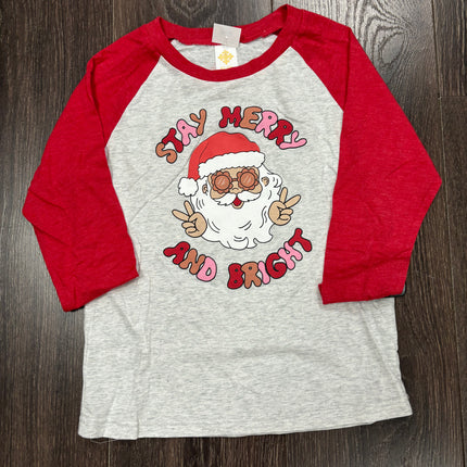 Jane Marie Stay Merry & Bright Santa Youth Shirt