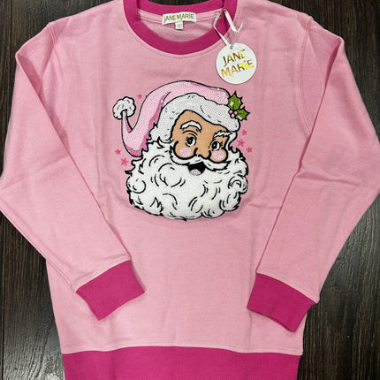 Jane Marie Kids Jolly Pink Santa Sweater