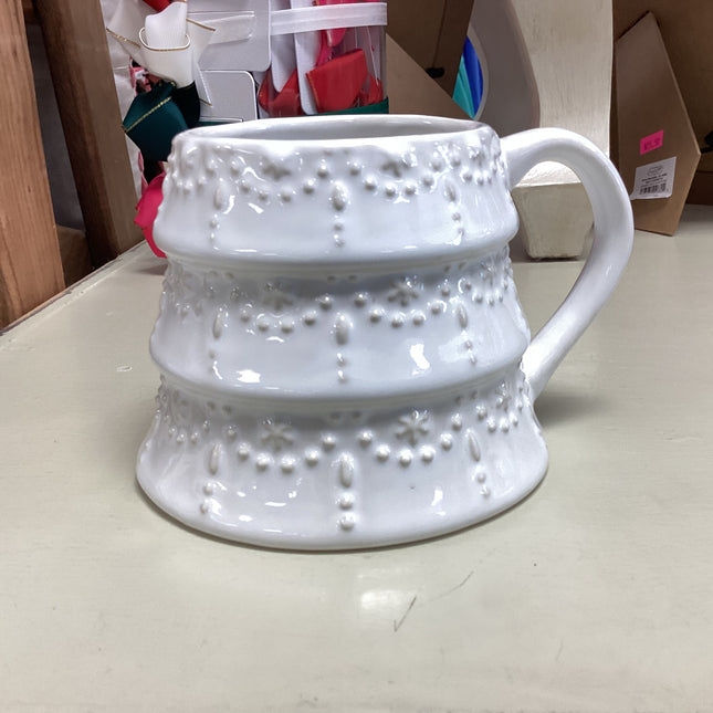 Sculpted White Tree Ceramic Mug